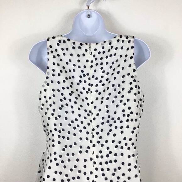 LAUREN RALPH LAUREN Polka Dot Sleeveless Ruffle Faux Wrap Dress size 6 - Picture 6 of 8